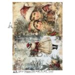 Hârtie de orez - Vintage Christmas - A4