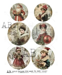 Hârtie de orez - Vintage Christmas Beauty - A4