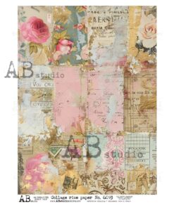 Hârtie de orez - Vintage Ephemera - A4