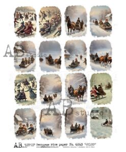 Hârtie de orez - Winter Joy - A4