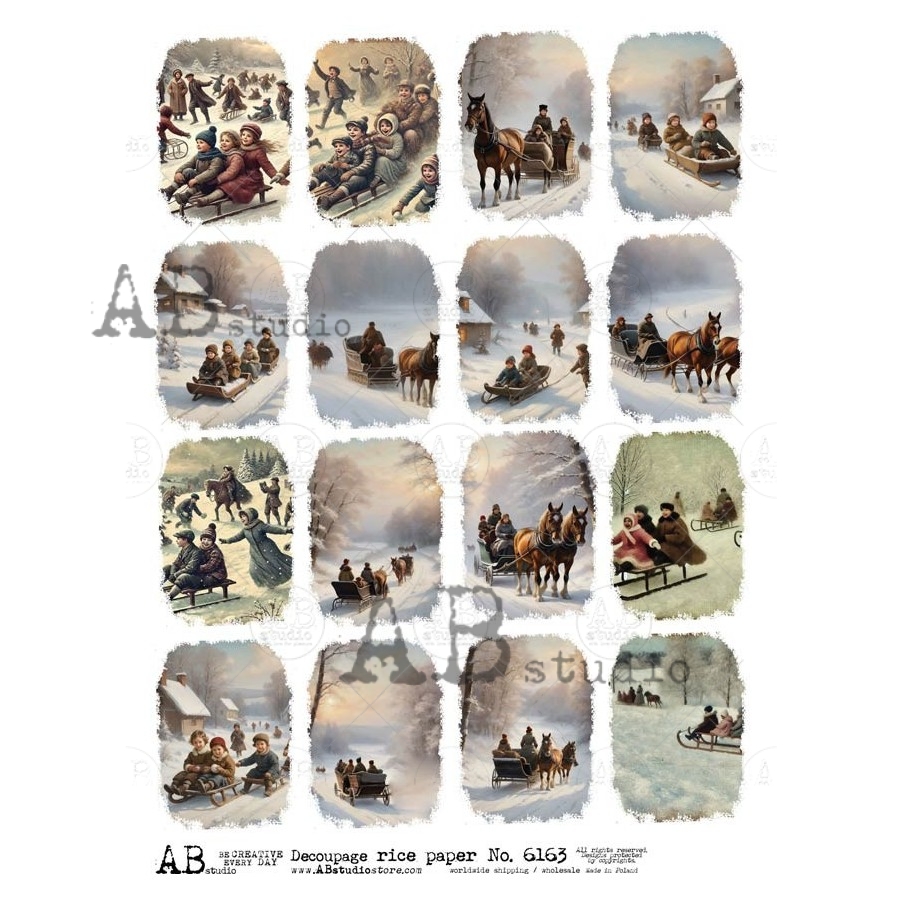 Hârtie de orez - Winter Joy - A4 1 Hârtie de orez - Winter Joy - A4