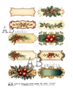 Hârtie de orez - Winter Labels - A4