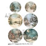 Hârtie de orez - Winter Medallions - A4