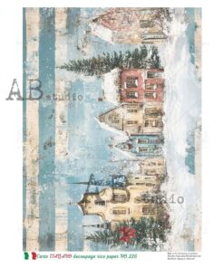 Hârtie de orez - Winter Scene - A4