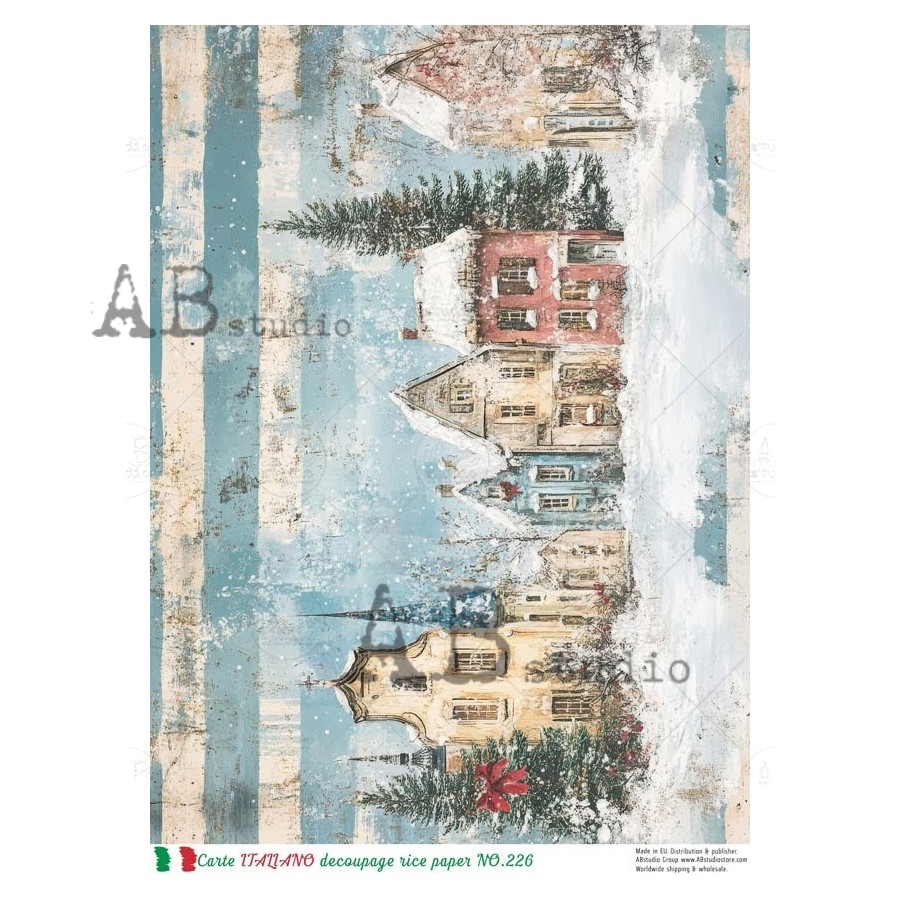Hârtie de orez - Winter Scene - A4 1 Hârtie de orez - Winter Scene - A4