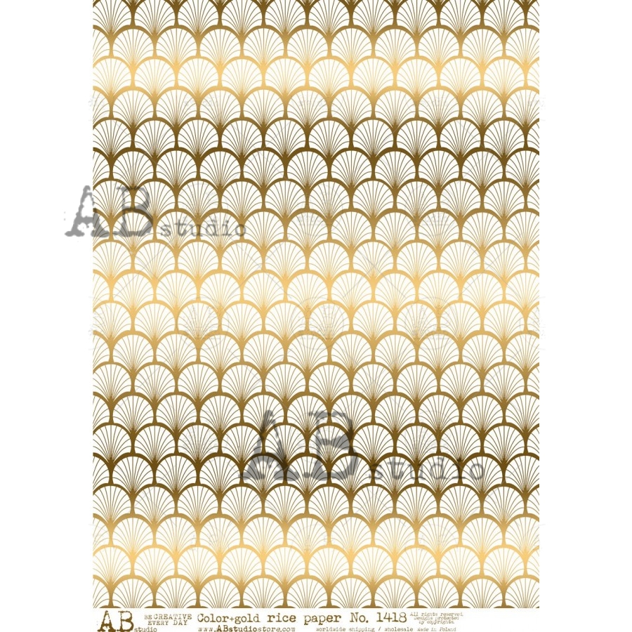 Hârtie de orez aurită – Art Deco – A4 1 Hârtie de orez aurită – Art Deco – A4