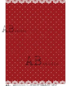 Hârtie de orez – Red Wallpaper with Peas – A3