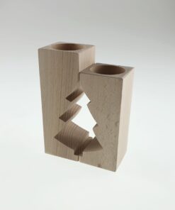 Suport lumânări - 2 elemente - brăduț - 13,5x10x5 cm