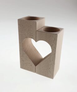 Suport lumânări - 2 elemente - inimioară - 13,5x10x5 cm