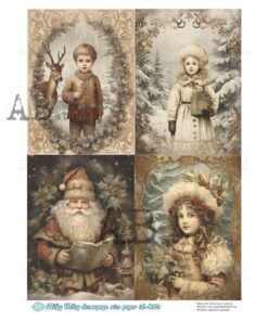 Hârtie de orez - Christmas in Forest - A4