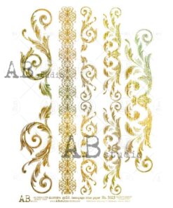 Hârtie de orez aurită – Decorative Ornaments – A4