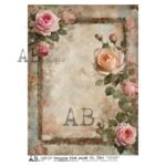 Hârtie de orez – Frame with Roses – A4