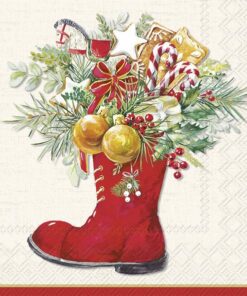 Șervețel - Christmas Boots - 33x33 cm