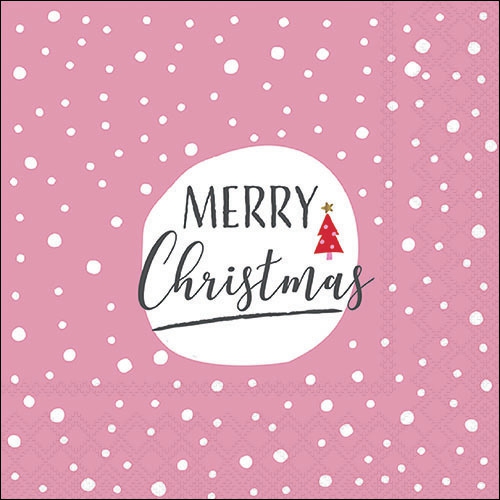 Șervețel - Christmas Snowflakes pink - 33x33 cm 1 Șervețel - Christmas Snowflakes pink - 33x33 cm
