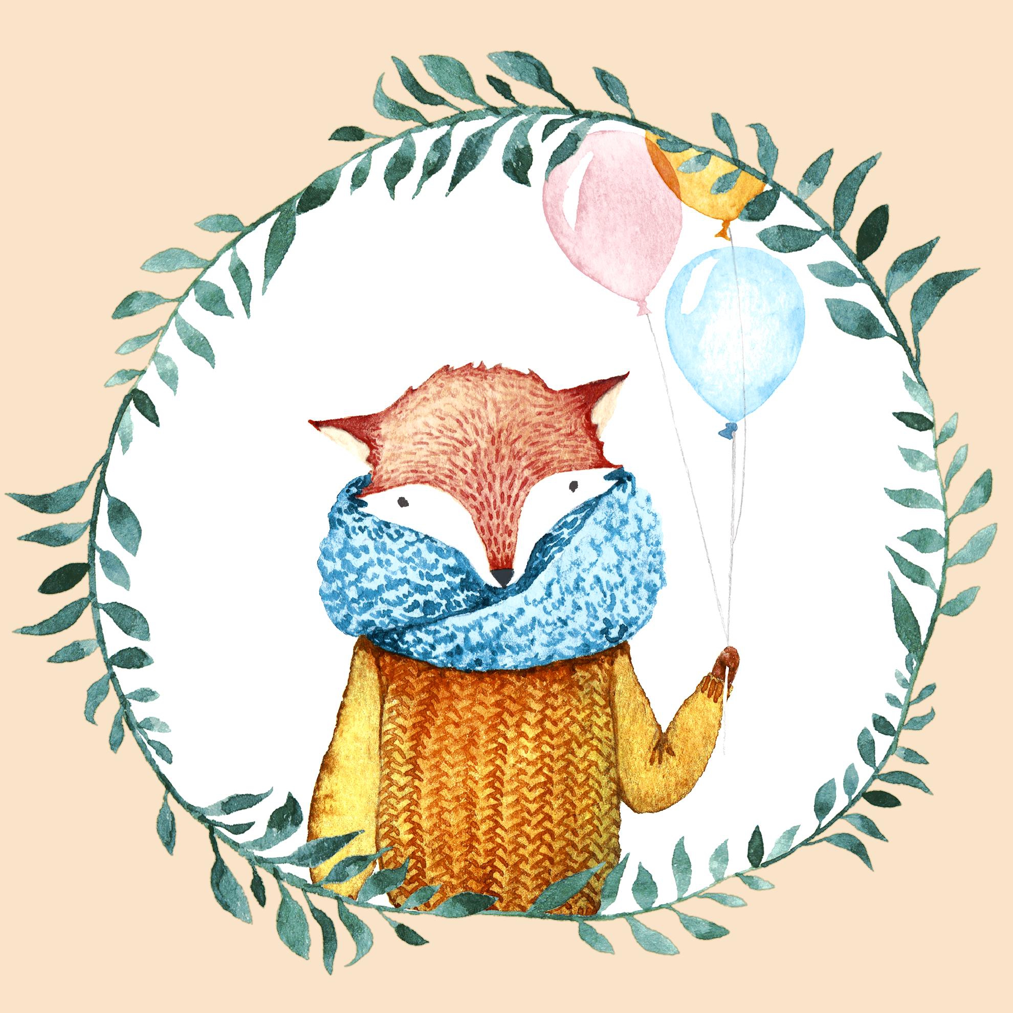Șervețel - Fox Balloons - 33x33 cm 1 Șervețel - Fox Balloons - 33x33 cm