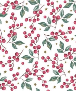 Șervețel - Holly Berries Background - 33x33 cm