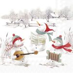 Șervețel - Musical Snowmen - 25x25 cm