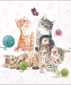 Șervețel - Playing Kitten - 33x33 cm