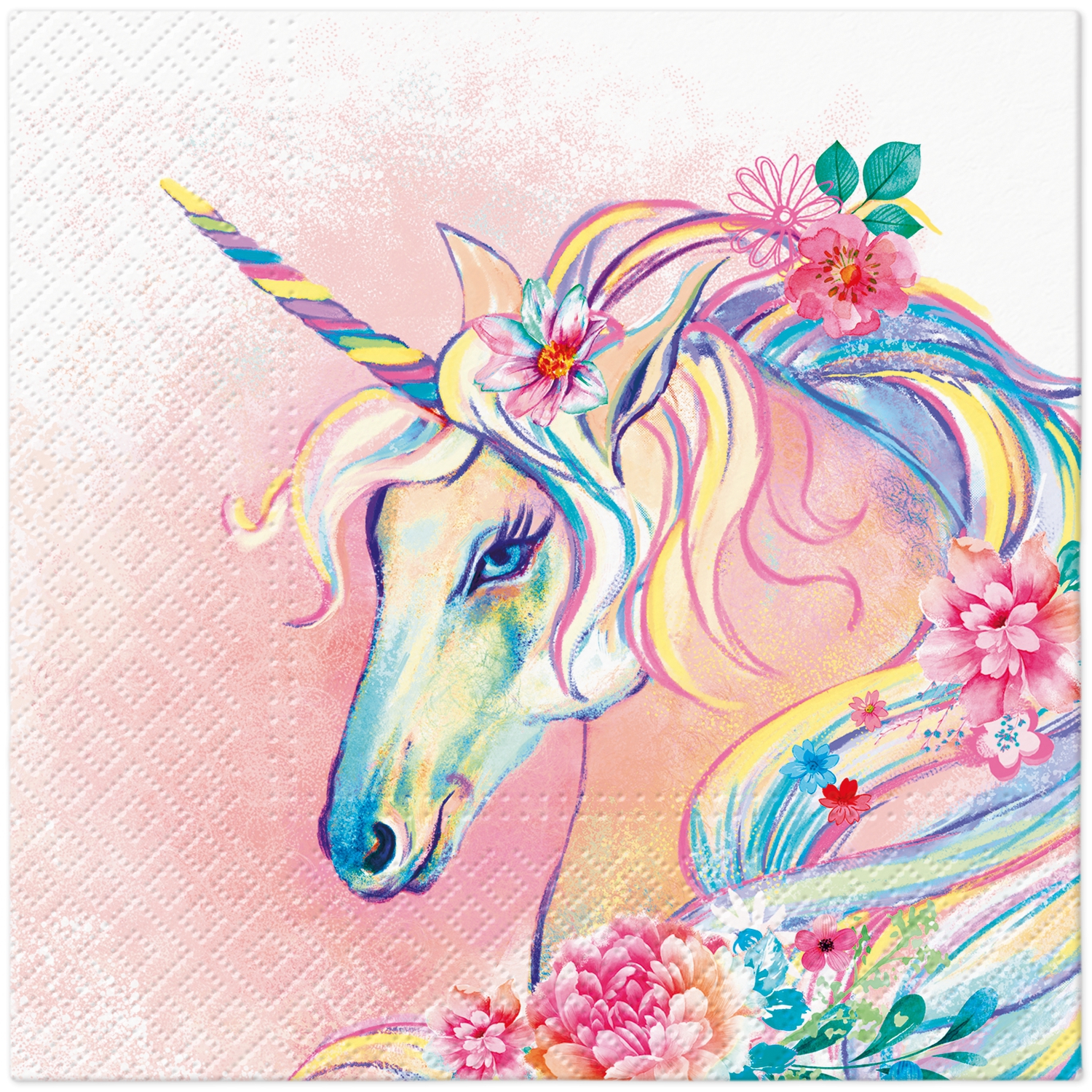 Șervețel - Unicorn Flower - 33x33 cm 1 Șervețel - Unicorn Flower - 33x33 cm