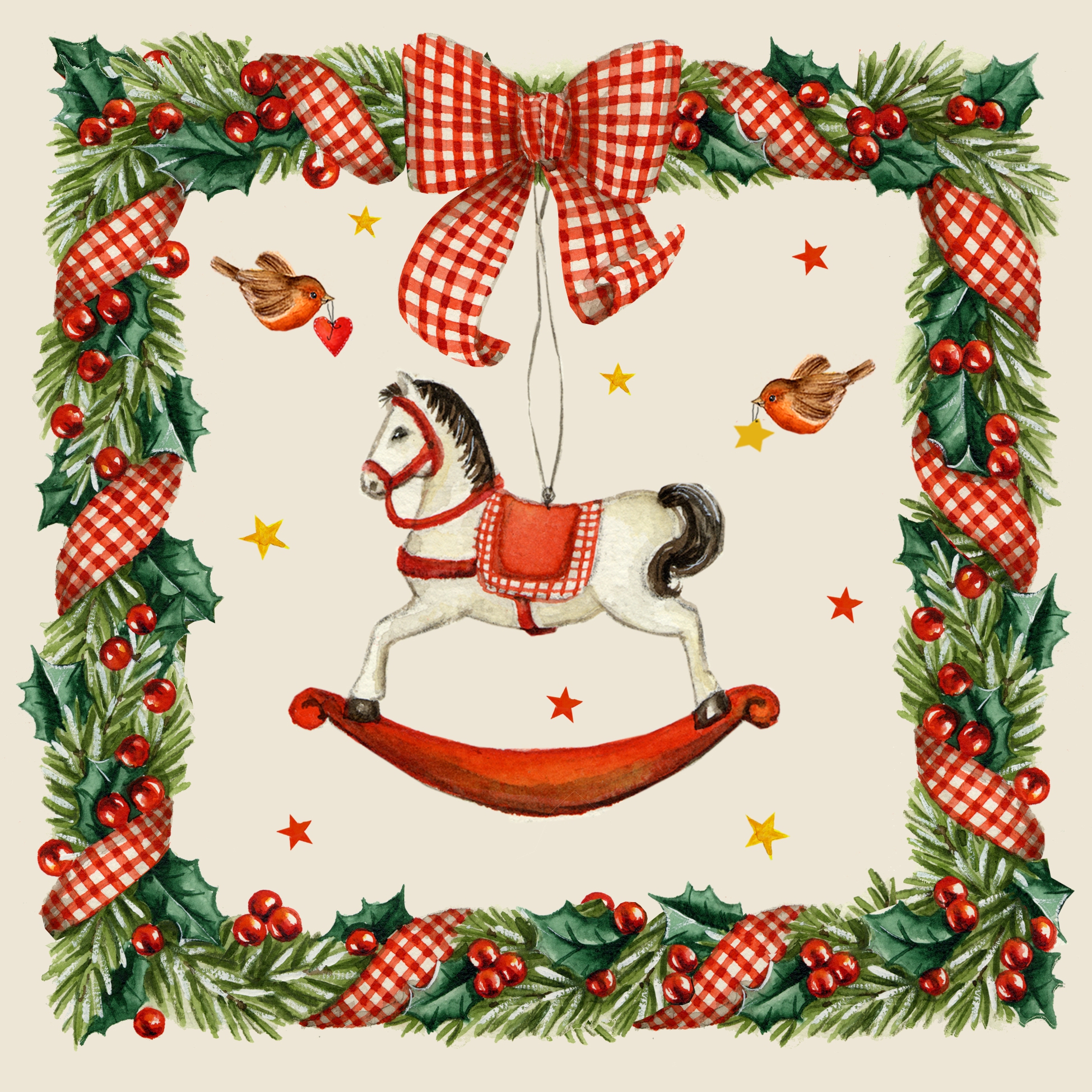 Șervețel - Weihnachtspferd - 33x33 cm 1 Șervețel - Weihnachtspferd - 33x33 cm