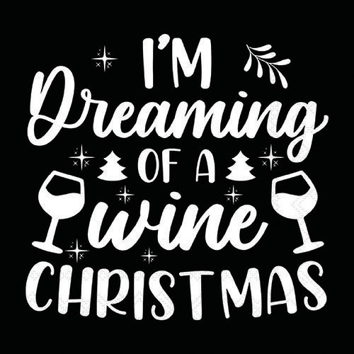 Șervețel - Wine Christmas black - 33x33 cm 1 Șervețel - Wine Christmas black - 33x33 cm