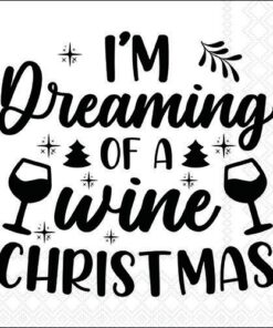 Șervețel - Wine Christmas white - 33x33 cm