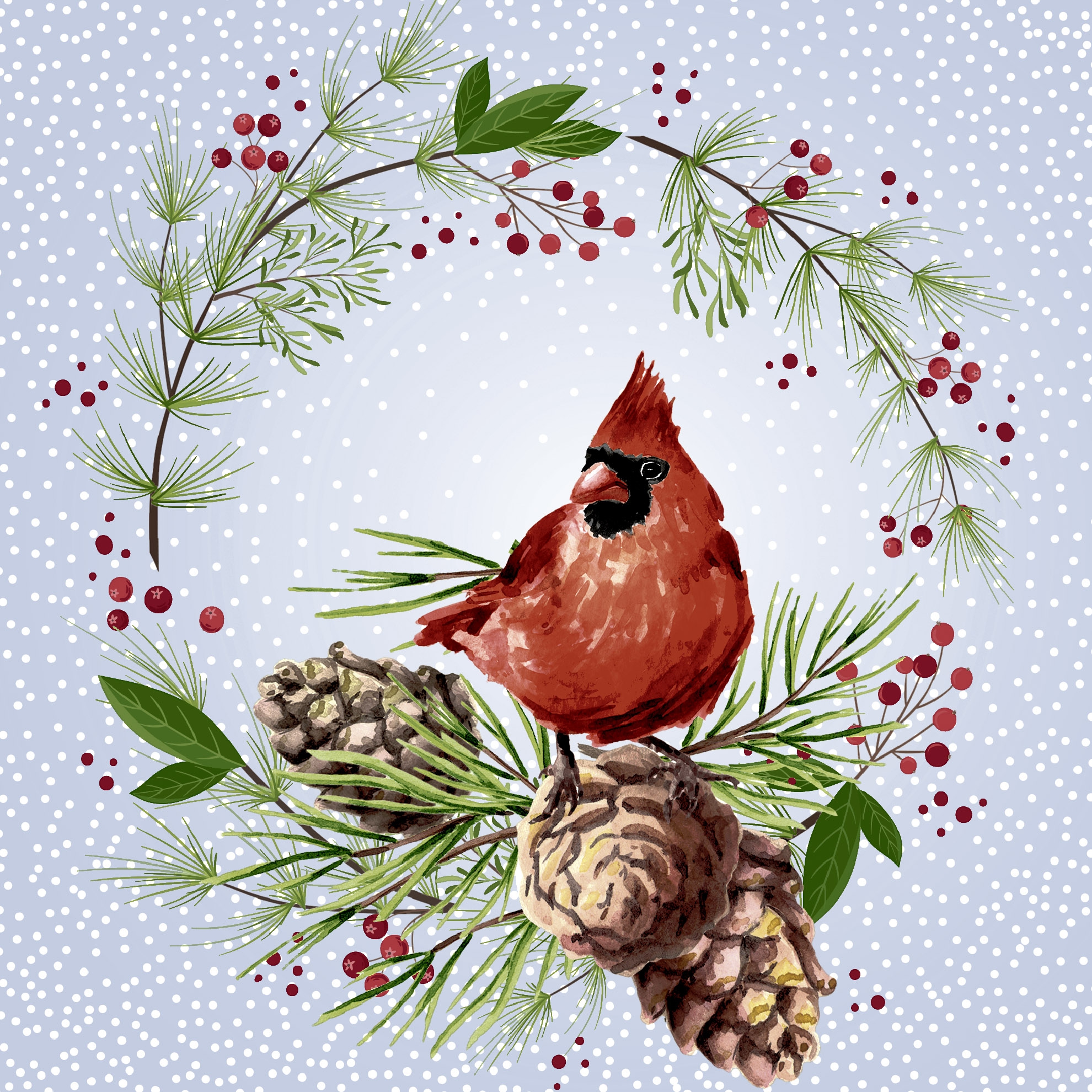 Șervețel - Winter Cardinal - 25x25 cm 1 Șervețel - Winter Cardinal - 25x25 cm