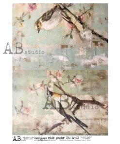 Hârtie de orez - Birds in Spring 2 - A4
