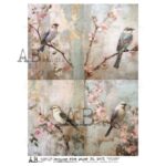 Hârtie de orez - Birds in Spring - A4