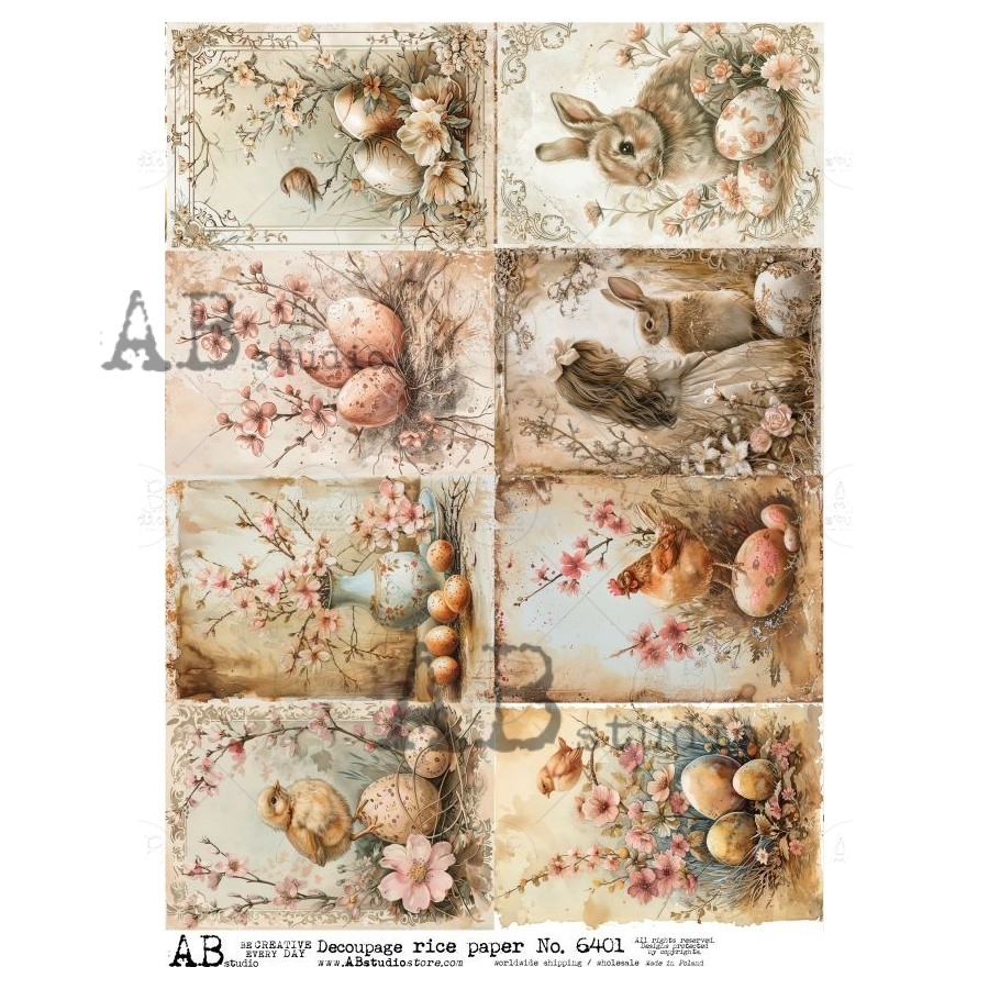 Hârtie de orez - Easter Scenes - A4 1 Hârtie de orez - Easter Scenes - A4