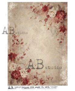Hârtie de orez - Floral Frame - A4