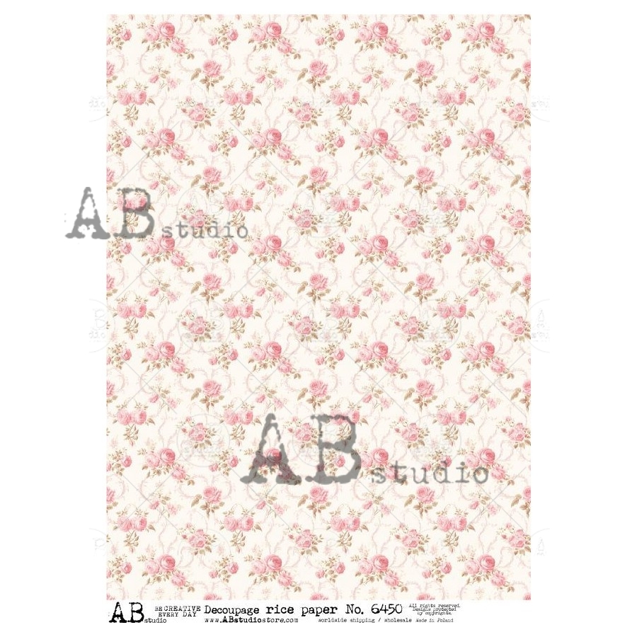 Hârtie de orez - Floral Wallpaper 2 - A4 1 Hârtie de orez - Floral Wallpaper 2 - A4
