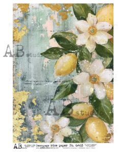 Hârtie de orez - Lemon Flowers - A4