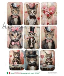 Hârtie de orez - Love & Cats - A4