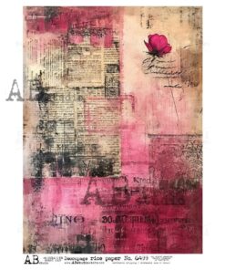 Hârtie de orez - Newspaper Red - A4
