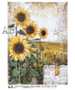 Hârtie de orez - Sunflowers - A4