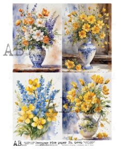 Hârtie de orez - Yellow & Blue 4 Acts - A4