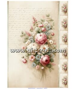 Hârtie de orez - Vintage Flowers - 32x45 cm