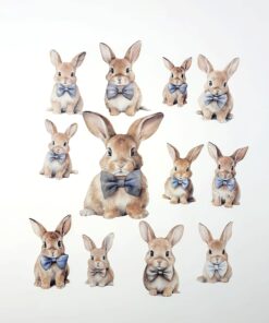 Decoupage flakes -Bunies - 12 buc