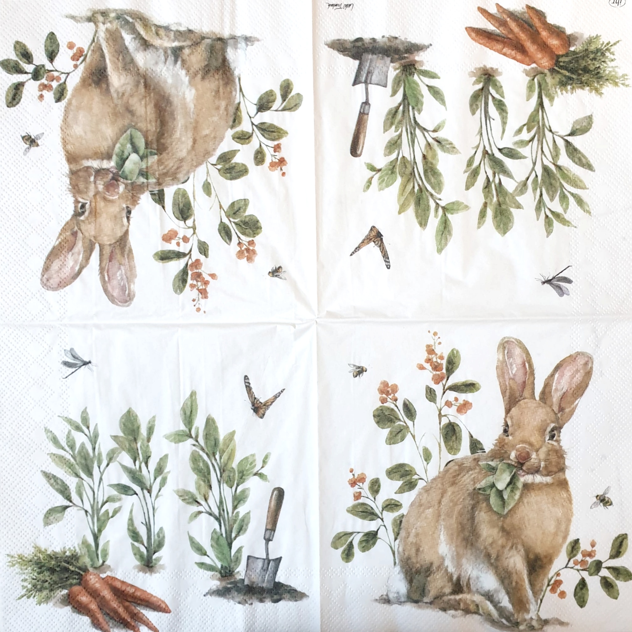 Șervețel - Garden Bunny - 33x33 cm 2 Șervețel - Garden Bunny - 33x33 cm - imagine 2