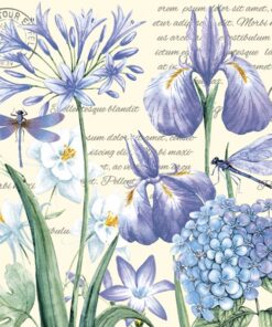 Șervețel - Irises, Hydrangea and Dragonflies - 25x25 cm