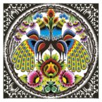 Șervețel - Lowicz Folk Peacocks - 33x33 cm