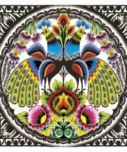 Șervețel - Lowicz Folk Peacocks - 33x33 cm