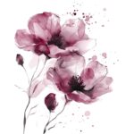 Șervețel – Fiori Delicati burgundy – 33×33 cm