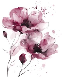 Șervețel – Fiori Delicati burgundy – 33×33 cm