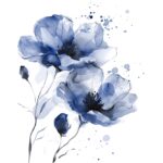 Șervețel – Fiori Delicati navy – 33×33 cm