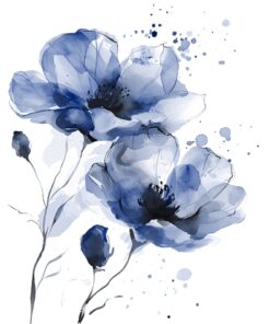 Șervețel – Fiori Delicati navy – 33×33 cm