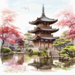 Șervețel – Jardin Japonais – 33×33 cm