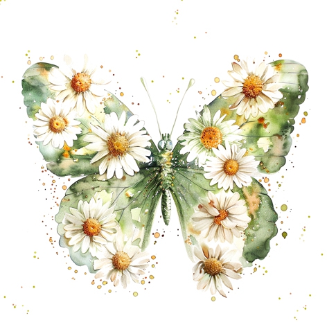 Șervețel – Papillon & Marguerites – 33×33 cm 1 Șervețel – Papillon & Marguerites – 33×33 cm