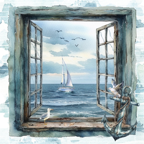 Șervețel – Sea View – 33×33 cm 1 Șervețel – Sea View – 33×33 cm